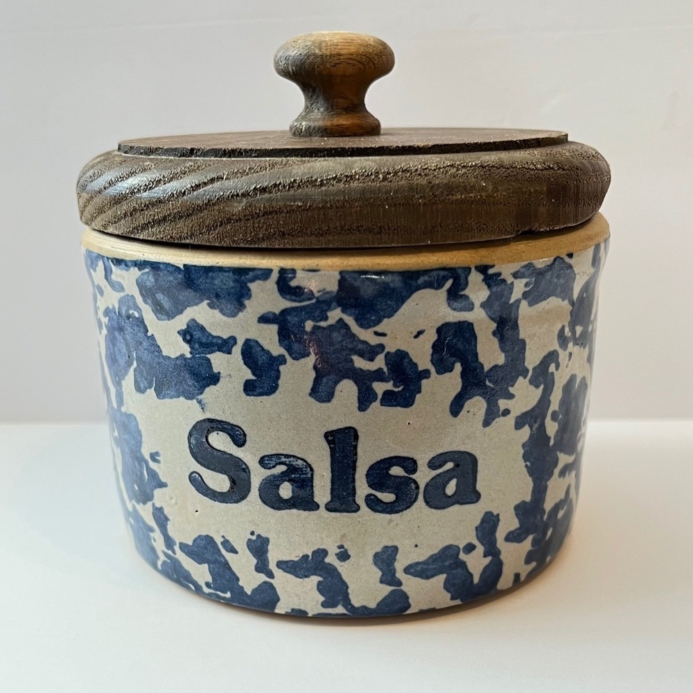 Vintage‎ Clay City Pottery Indiana Salsa Crock With Lid